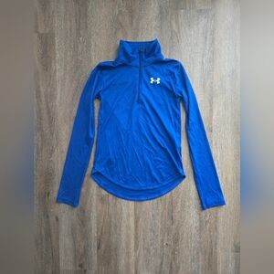 VGUC Girls Under Armour Blue Long Sleeve Pullover Medium